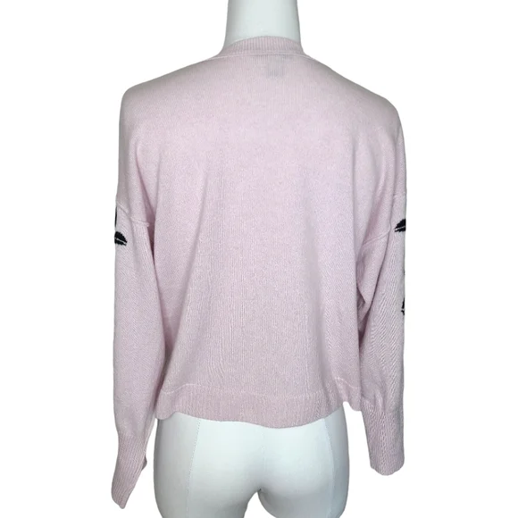 Autumn Cashmere Floral Sleeve Crew Boxy Crop Sweater XS - Picture 5 of 12